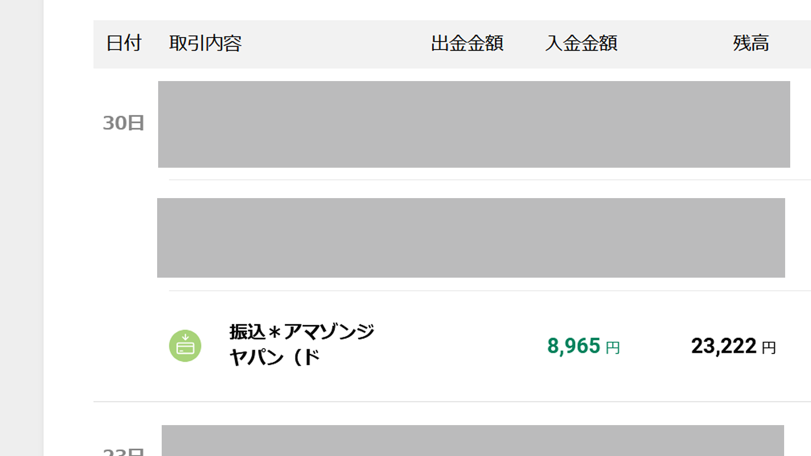 Amazonアソシエイトから振り込みがありました。